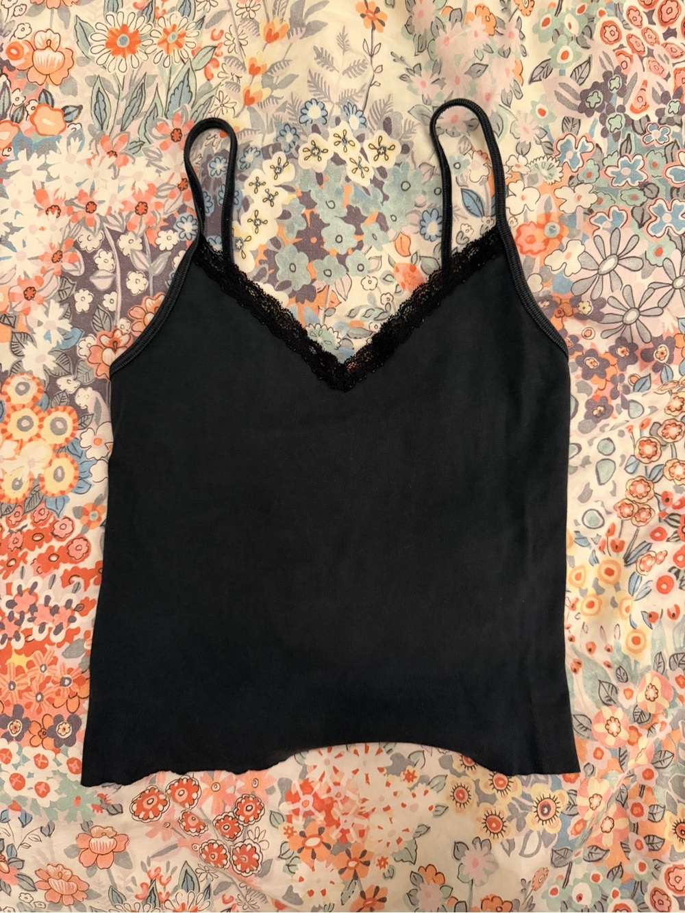 Brandy Melville Black Lace-Trim Cami